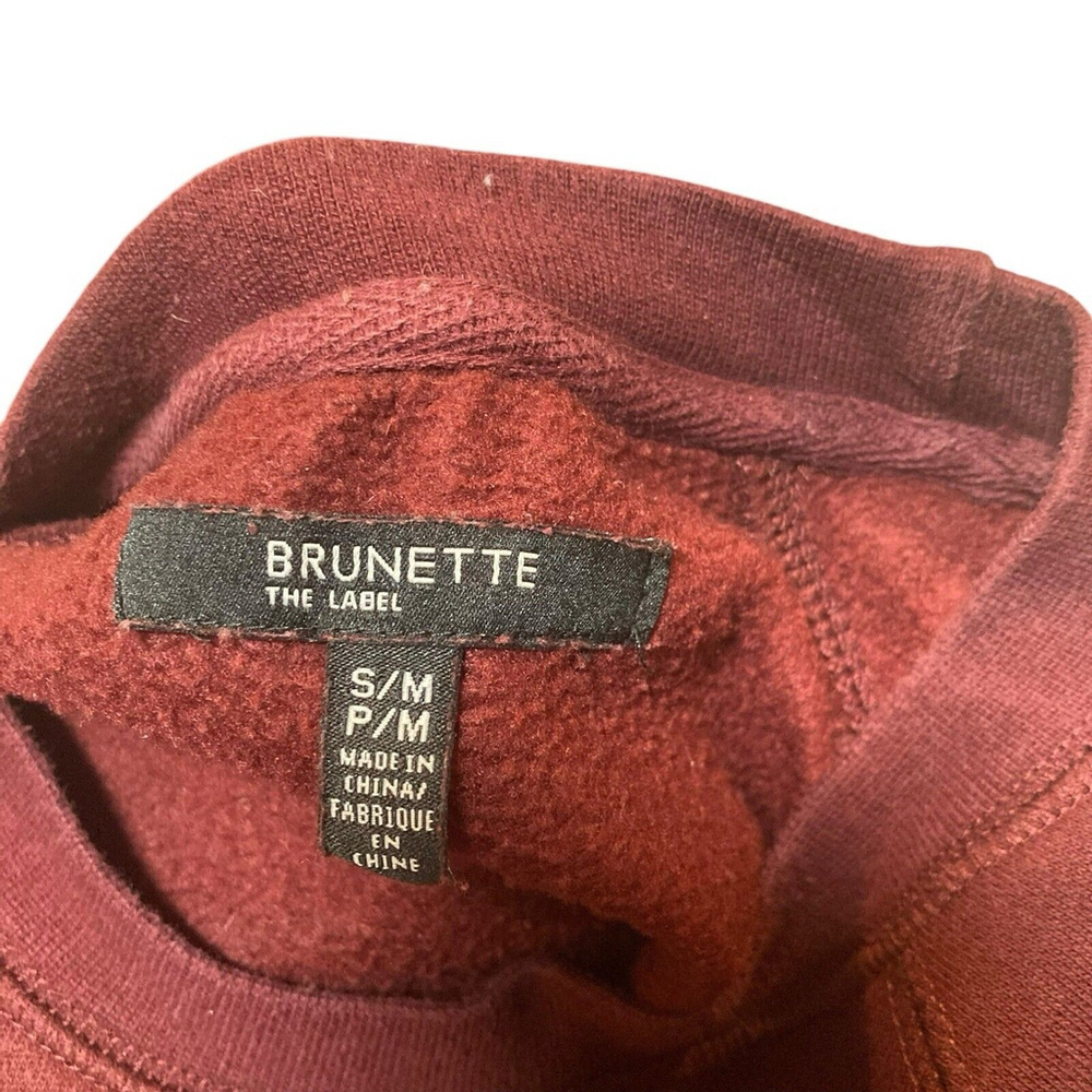 Brunette The Label Sweatshirt BLONDE Burgundy Crew Neck Sz. S/M - Picture 7 of 7
